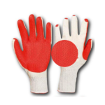 12 Pair Latex gloves with KNIT BUND partly coated GRIP XL-10