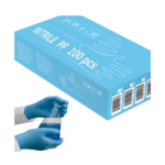 NITRILE WORK&CARE PF BLUE disposable gloves 100 pcs. NO MEDICAL CERTIFICATE